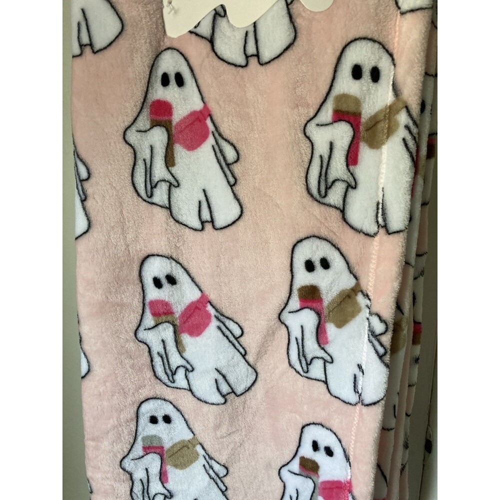 Pink Ghost Throw Blanket Holding Stanley Cup - Picture 2 of 7